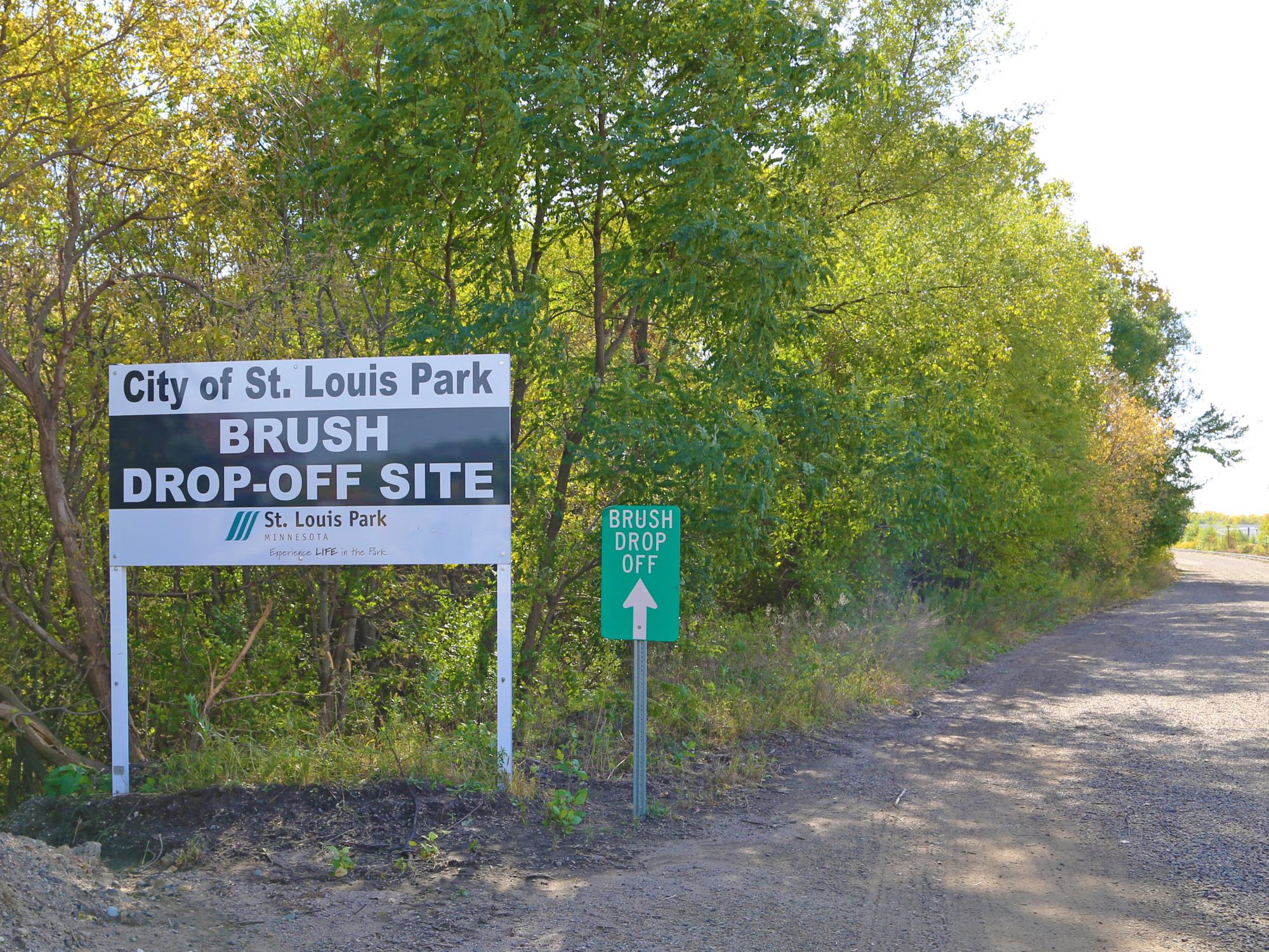 brush drop-off site entrance