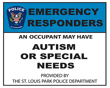 autism special needs emergency responder sticker