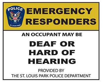 deaf hard of hearing emergency responder sticker